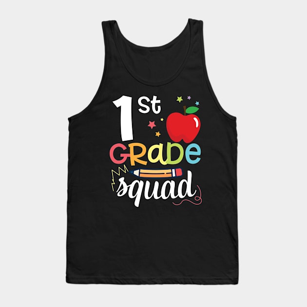 Pencil Student Teacher Happy Back To School 1st Garde Squad Tank Top by hoaikiu